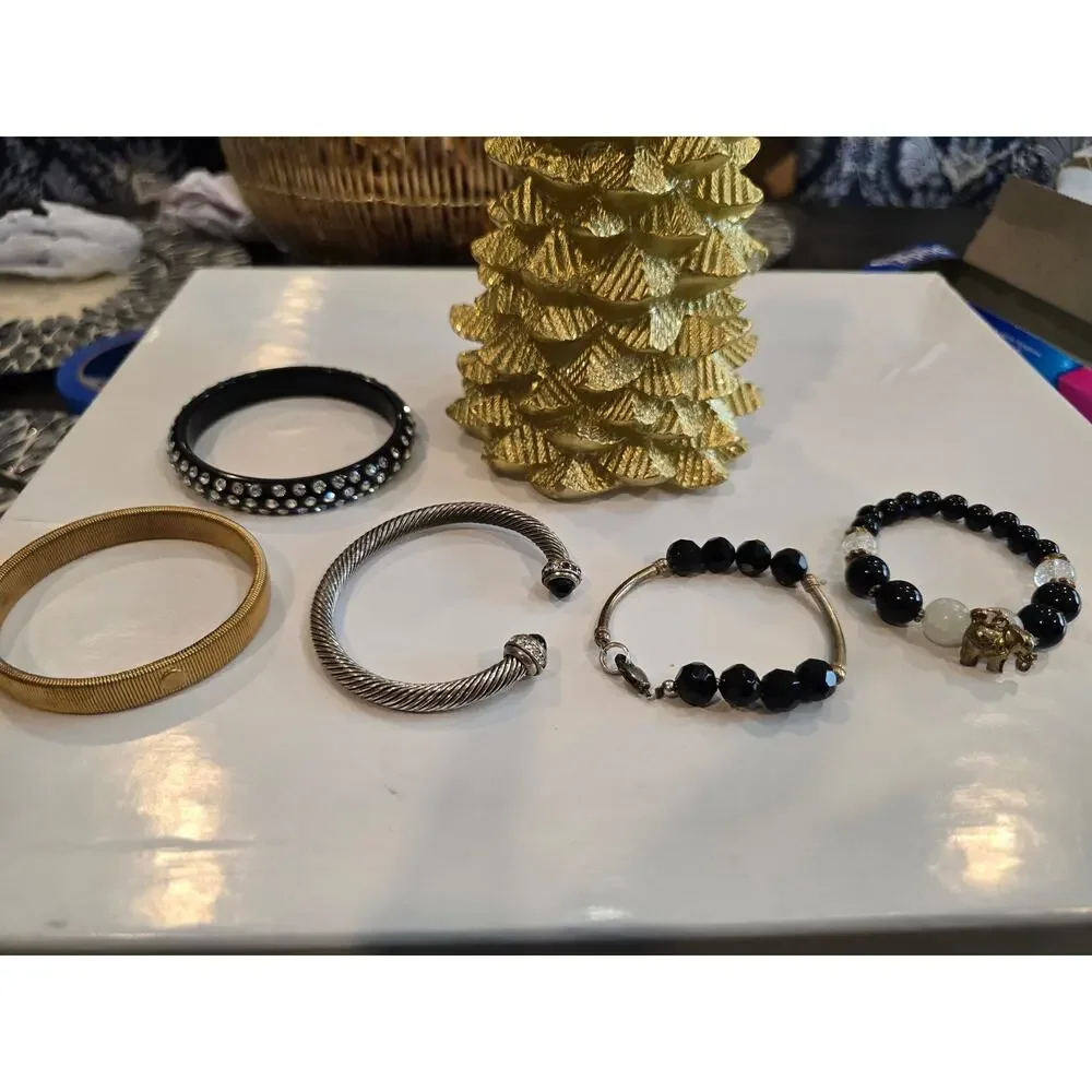 Bulk black and gold fashion bracelets